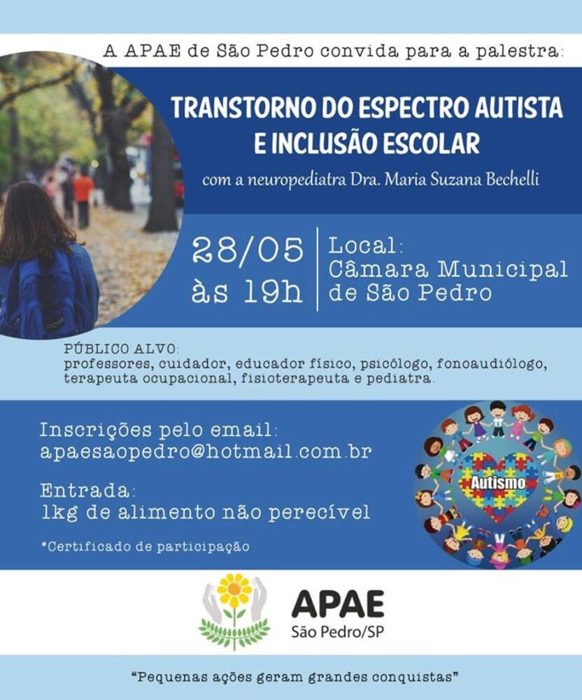 PALESTRA SOBRE O TRANSTORNO DO ESPECTRO AUTISTA E INCLUSÃO ESCOLAR